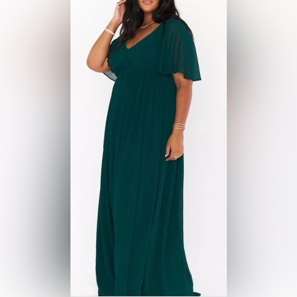 NWT! $188 SHOW ME YOUR MUMU Emily Maxi Dress Bridesmaid Emerald Green SZ 1X - Picture 4 of 10